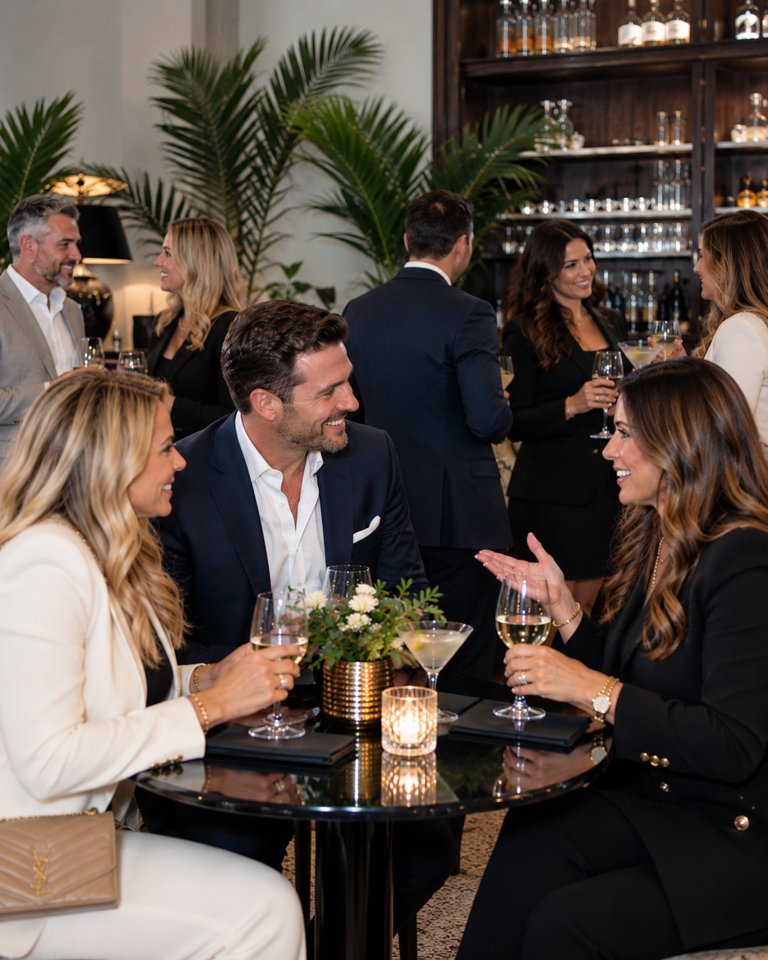 Network professionals collaborating at an upscale event